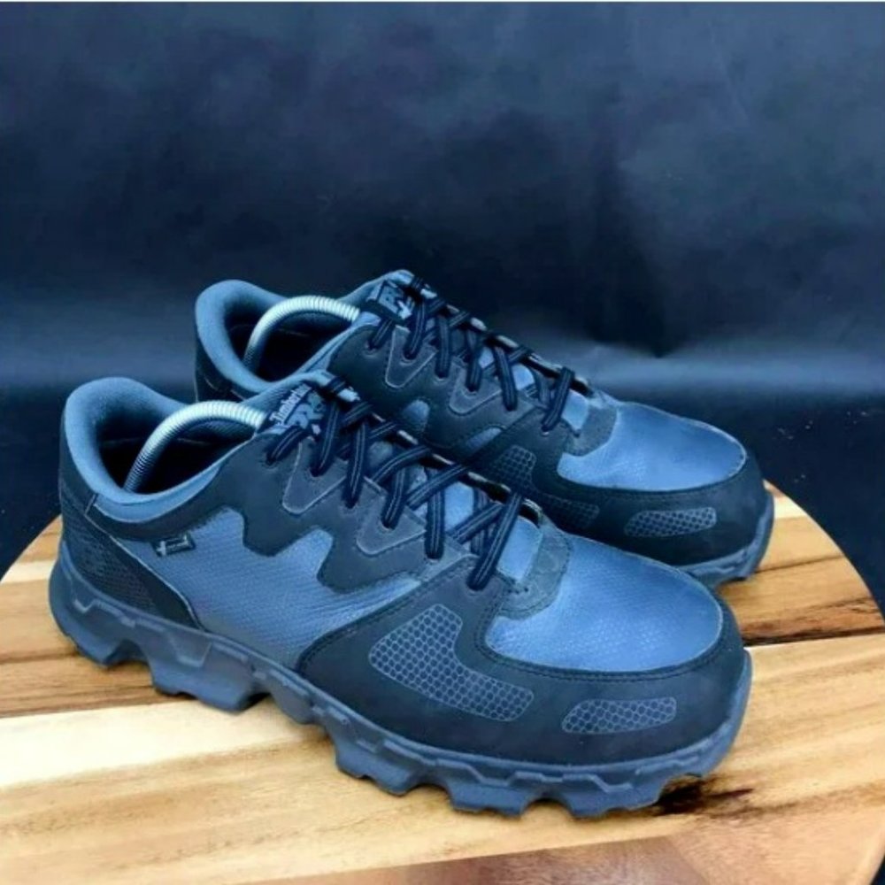 Timberland PRO Black Powertrain ESD Alloy Toe Work Shoes Low Top Lace Up Mens 12